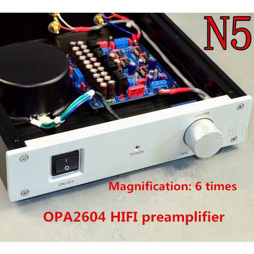 All aluminum PRE-AMP Upgraded version N5 OPA2604 Fever Class HIFI finished Preamplifier amplifier with 27 ALPS Potentiometer