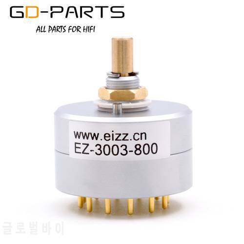 EIZZ 3 Ways 4 Ways 3 Positions Rotary Switch Signal Source Selector Aluminum Shield 12 Gold Plated Copper Pins Hifi Audio DIY
