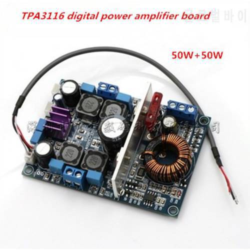 amplifier board+ booster module 12V battery-powered car TPA3116 digital power amplifier board dual-channel 50 W + 50 W
