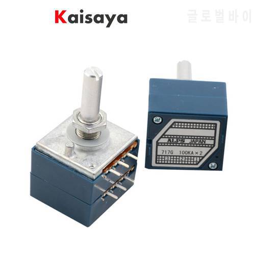 original Japan ALPS RK27 double volume potentiometer 10k 50K 100k round handle for hifi amplifier A9-013