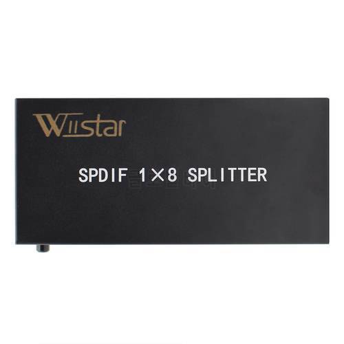 New Style SPDIF/TOSLINK Digital Optical Audio Splitter 1x8 Audio Amplifier Support DTS/Dolby With Power Adapter Free Shipping