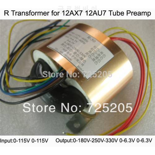 R Transformer 12AX7 12AU7 Tube Preamps Input 0-115V -115V Output 0-180V-250V-330V(120mA)0-6.3V(1A)0-6.3 (1A) 80W