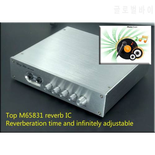 220V M65831 Exclusive Digital Karaok Player Adjustable Delay Time with OPA275 Doubles Precision JRC5532 Preamplifier HIFI AMP