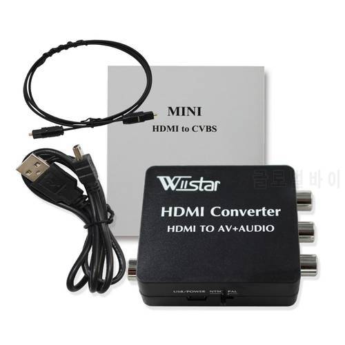 HDMI2AV Converter HDMI to AV + Audio Converter Support SPDIF Coaxial Audio NTSC PAL Composite Video HDMI TO 3RCA Adapter