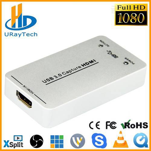 1080P 60fps UVC Free Driver HDMI Video Capture Card / Grabber USB Support USB3.0 / USB2.0 Capture HDMI For Linux, Windows, OS X