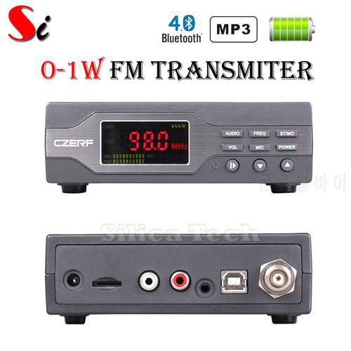 0.1W/ 1W CZE-01B FM transmitter stereo pll radio broadcast Rubber Ant PS +TF slot +Bluetooth High Equipment Kit