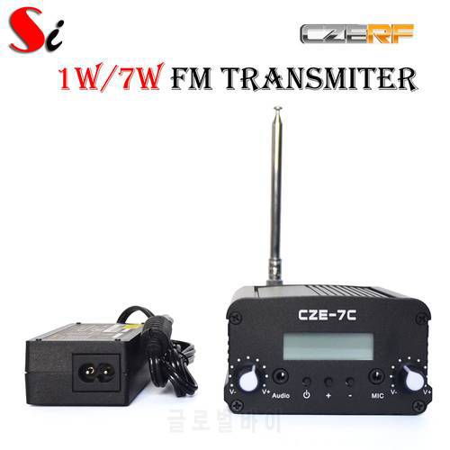 CZE-7C 7W stereo PLL FM transmitter broadcast radio station +PS Ant kit