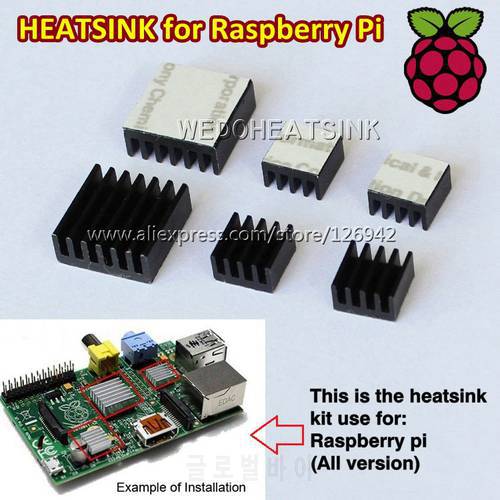 10set(30pcs) Raspberry Pi Cooler Kit Black Aluminum Heatsink Heat sink Heatsinks Cooling Kits, All versions are Available.