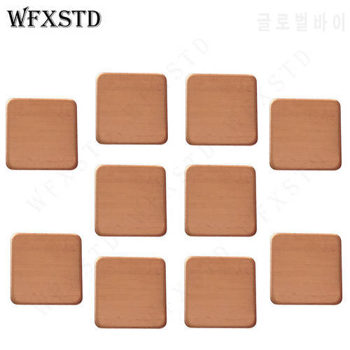 100pcs New 15*15*0.3mm Rounded Notebook Graphics Copper CPU Thermal Pad Cooling Red Copper