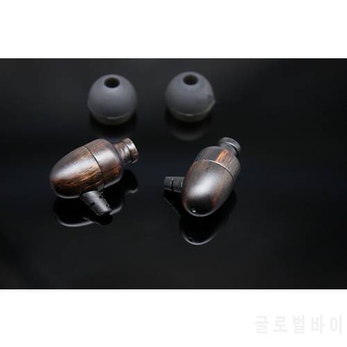8mm wood shell Diy earphone accessories black Sandalwood 1pair