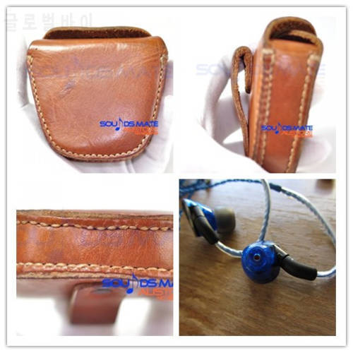 Mans Handmade Natural Leather Carrying Case Box For Ultimate UE 200 300 350 400 500 600 , 200 vi-500 vi In Ear Headphone Earbuds