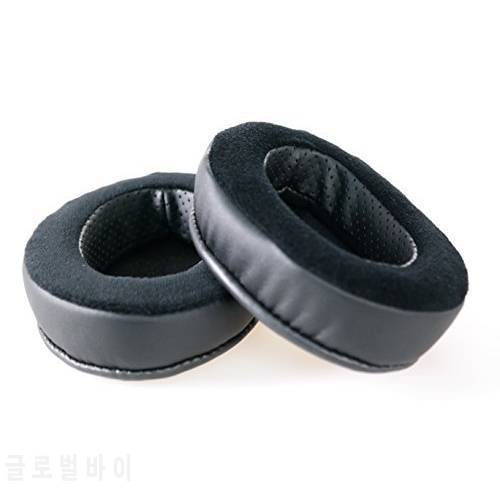 XRHYY Memory Foam Earpad - Black PU/Velour - Suitable For Large Over The Ear Brainwavz Hybrid Headphones
