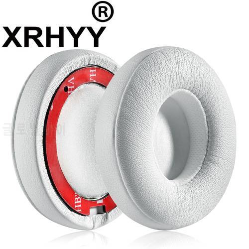 XRHYY Replacement Earpad Ear Cups Cushion for Beats by Dr. Dre Solo 2 2.0 On-Ear Wireless /Wired Headphones (WHITE)