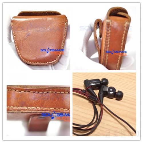 Hard Outdoor Case Box Bag For Sony XBA 40 A2 A3 A1AP 300AP Z5 In Ear Headphone Earbud Mans Vintage Handmade Genuine Leather