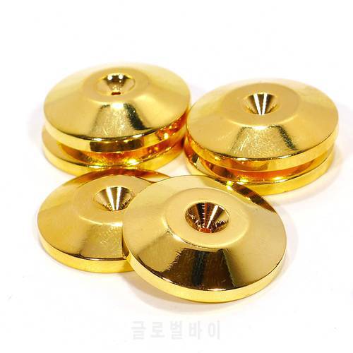 4pcs Gold Plated Amplifier Speaker Spike Mat Base Pad Shoe Isolation High Quality 5MM