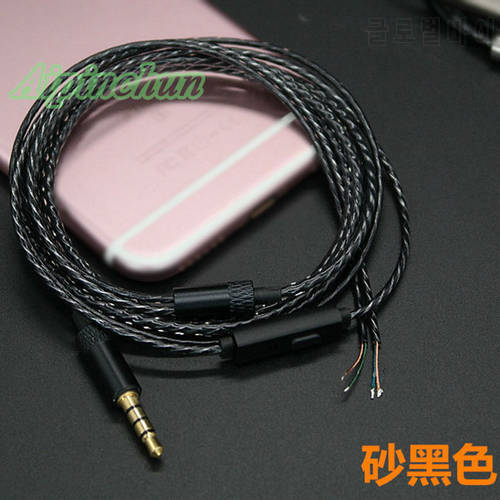 Aipinchun 3.5mm 4-Pole DIY Earphone Audio Cable with Mic Repair Replacement Headphone 18 Copper Core Wire 125cm Length AA0201
