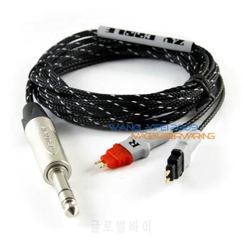 Handcrafted Upgrade Hifi Headphone Cable For Sennheiser HD545 HD565 HD580 HD600 HD650 With Neutrik 6.3mm 1/4 Plug 2.5m Length