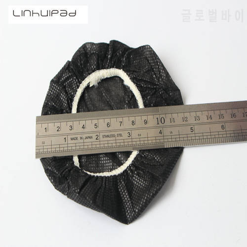 Linhuipad 12-13cm Black Non Woven Disposable Sanitary Headphone Cover 50pcs/lot Free shipping