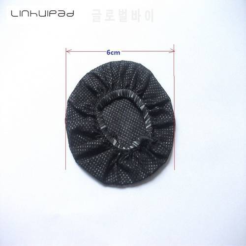 Linhuipad 6-7cm BLACK Non Woven Disposable Sanitary Headphone Cover 100pcs/lot Free shipping