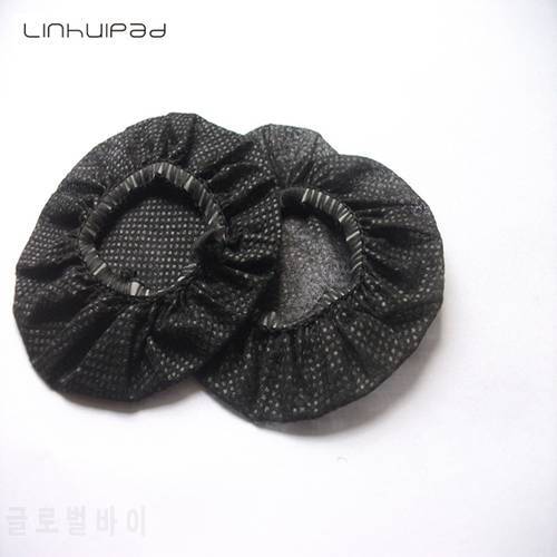 Linhuipad 12-13cm Black Non Woven Disposable Sanitary Headphone Cover 20pcs/lot Free shipping