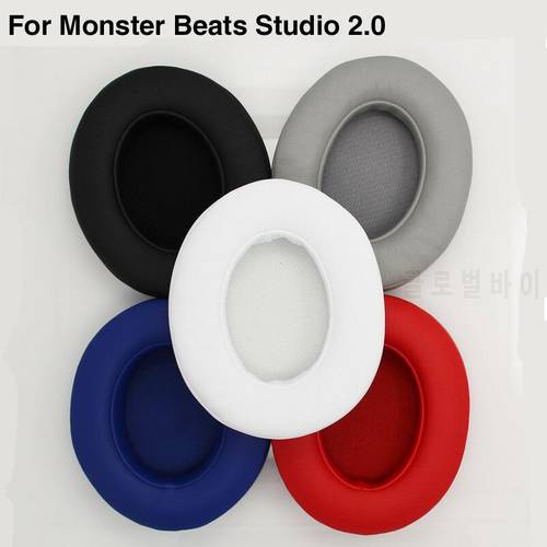 2pcs/pair Leather Headphone Foam For Monster Beats Studio 2.0 3.0 headset ear pads buds Sponge cushion Earbud Replacement Covers
