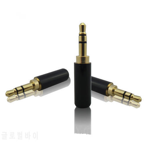 3.5 mm gold-plated double track plug Double track earphone plug Stereo welding head