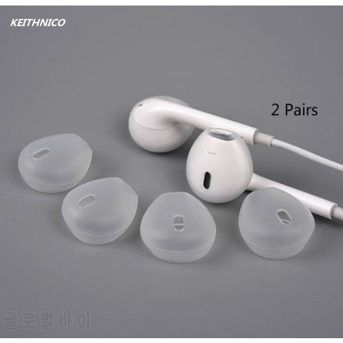 2 Pairs Anti-slip Silicone Ear Bud Ear Tips Replacement Cushions Ear Gel Cover For Earpods for Iphone 5 5S 6 6S Clear