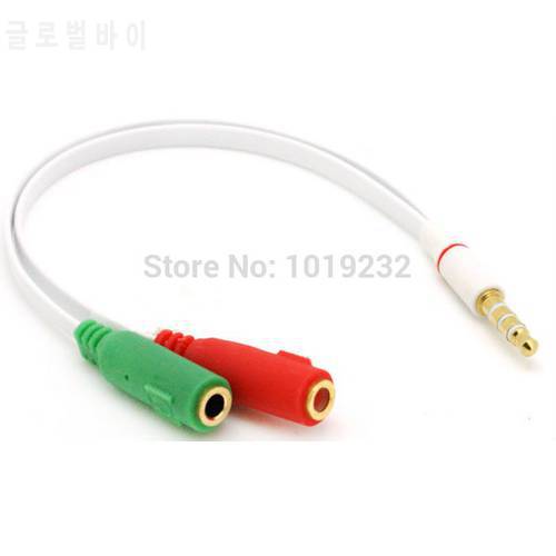 Free Shipping PC Headset to Smartphone Adapter Cable 3.5mm Dual Female to 3.5mm Male Splitter Cable 3.5mm mobile phone adapter