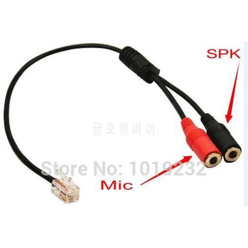 Headset buddy PC RJ9 2X3.5mm Adaptor cables Dual 3.5mm jacks to RJ9/RJ10 connector for Aastra AltiGen 3Com telephone headset