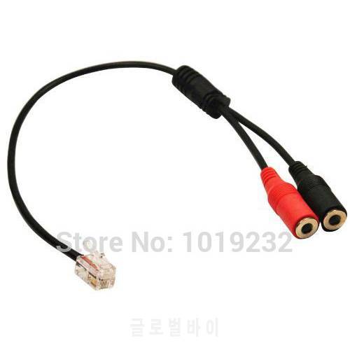 Free Shipping RJ9 To 2X3.5MM headset adapter For Meridian Nortel Norstar: M7208, M7310, M7324, T7208, T7316, T7316E, M7900