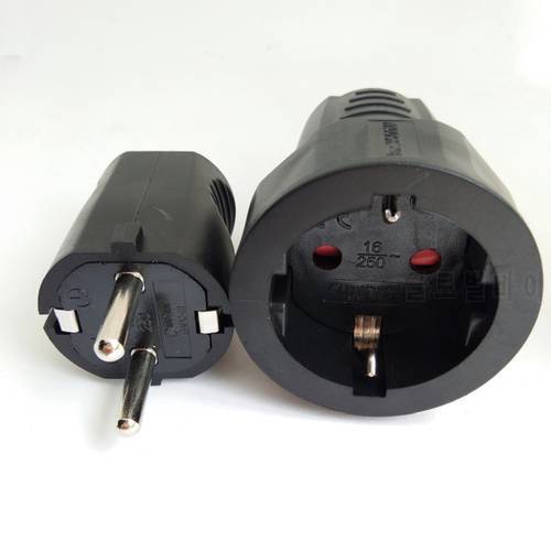 Euro German standard Extension Cord Connection Plug Male Female Butt EU Plug Socket 16A 250V Grounded Power Cable Connector