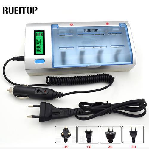 VerveGuud(RUEITOP) Multi Usage Intelligent LCD Display Battery Charger For NiCd NiMh AA/AAA/SC/C/D 6F22 9V Rechargeable Battery