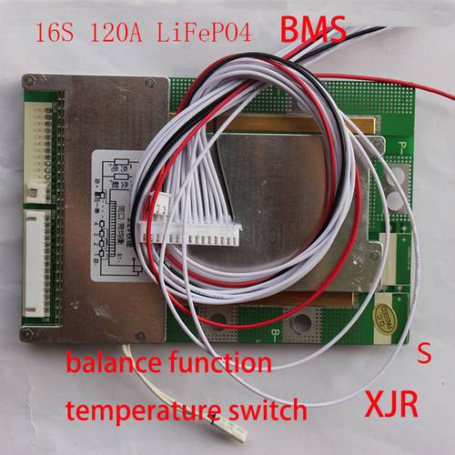 16S 120A version S LiFePO4 BMS/PCM/PCB battery protection board for 16 Packs 18650 LiFePO4 Battery Cell w/ Balance