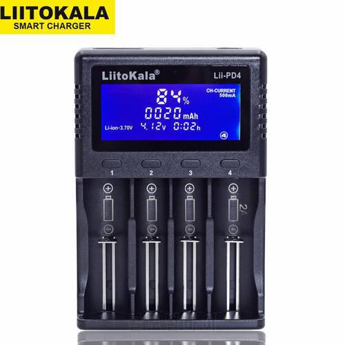 LiitoKala Lii-PD4 battery Charger for 18650 26650 21700 18350 AA AAA 3.7V/3.2V/1.2V lithium NiMH battery