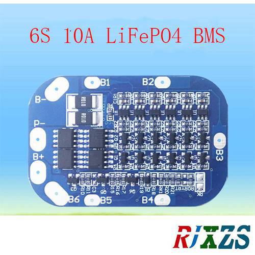 6S 10A LiFePO4 BMS/PCM/PCB battery protection circuit board for 6 Packs 18650 Battery Cell