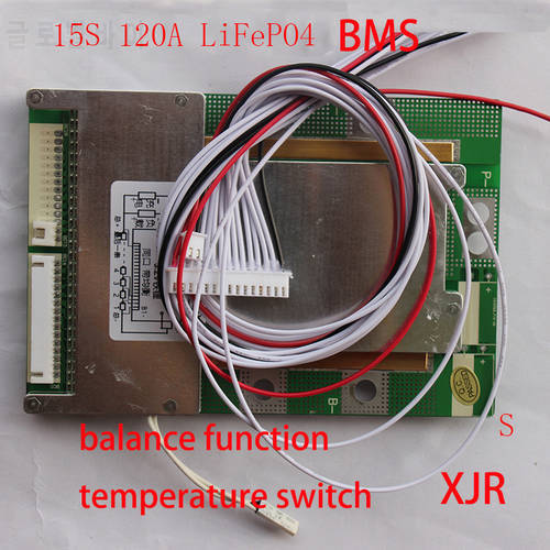 15S 80A/100A/120A version S LiFePO4 BMS/PCM/PCB battery protection board for 15 Packs 18650 Battery Cell w/ Balance