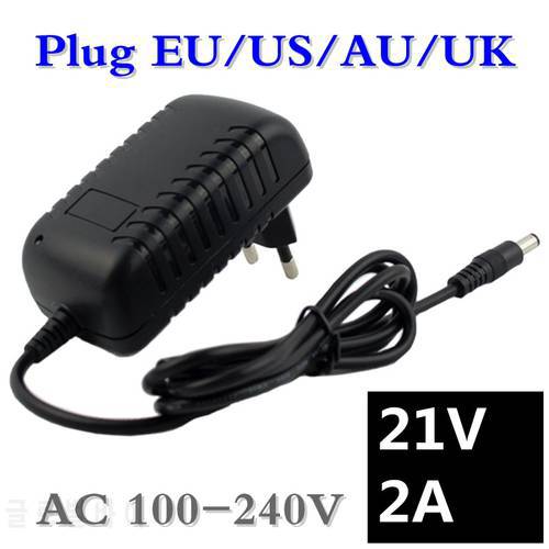 21V 2A Lithium Battery Charger Electric Screwdriver 18V 5Series 18650 Lithium Battery Wall Charger DC 5.5 * 2.1 MM