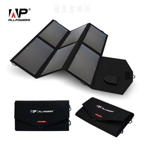 ALLPOWERS Portable Solar Panel Solar Battery 5V 12V 18V 36W Multi Use for iPhone xiaomi iPad 12V Car Battery 18~19V Laptops etc.
