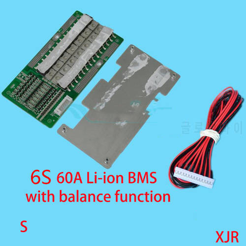 6S 60A version S lipo lithium Polymer BMS/PCM/PCB battery protection board for 6 Pack 18650 Li-ion Battery Cell w/ Balance