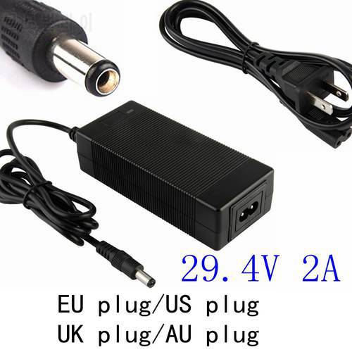YYHQQBAD 29.4V 2A lithium battery Charger for 24V 25.2V 25.9V Electric Scooter electric bicycle 7Series li-ion battery Charger