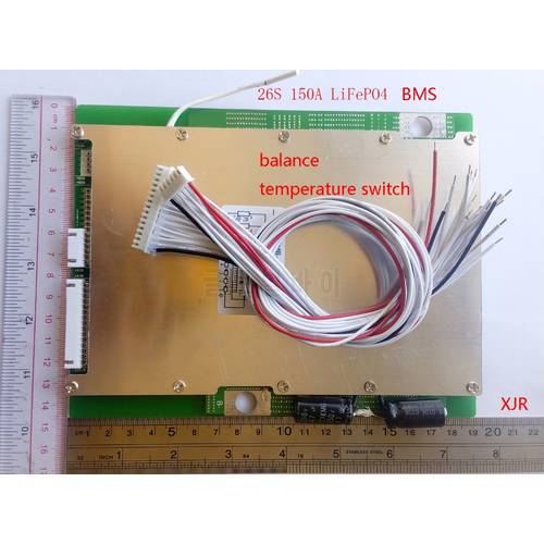 26S 150A LiFePO4 BMS/PCM/PCB battery protection board for E-bike 26 Packs 18650 Battery Cell w/ Balance w/Temp