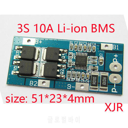 3S 10A lipo lithium Polymer BMS/PCM/PCB battery protection board for 3 Packs 18650 Li-ion Battery Cell