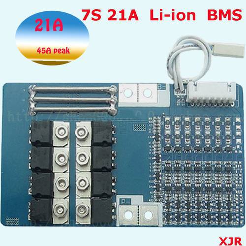 7S 21A 29.4V lipo lithium Polymer BMS/PCM/PCB battery protection circuit board for 7 Packs 18650 Li-ion Battery Cell w/ Balance