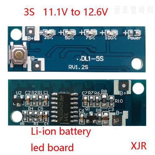 Battery power display panel for li-ion battery 3S 12.6V Battery capacity led display board