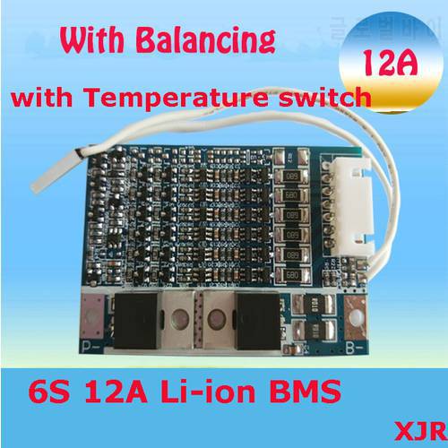 6S 12A 25.2V lipo lithium Polymer BMS/PCM/PCB battery protection circuit board for 6 Packs 18650 Li-ion Battery Cell w/ Balance