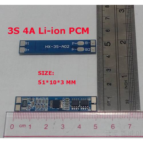 3S 4A 12.6V lipo lithium Polymer BMS/PCM/PCB battery protection circuit board for 3 Packs 18650 Li-ion Battery Cell