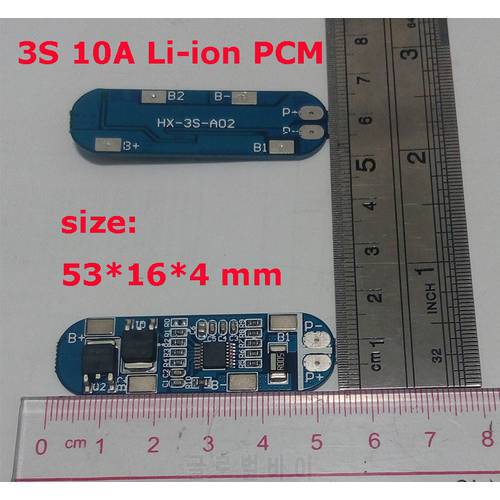 3S 10A 12.6V lipo lithium Polymer BMS/PCM/PCB battery protection circuit board for 3 Packs 18650 Li-ion Battery Cell