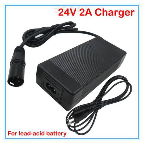 24V 2A Lead Acid Ebike Battery Charger Output 28.8V Electric Bicycle Scooter Wheelchair golf cart Tools Toys Charger