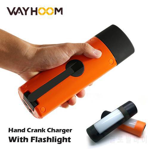 Hand Dynamo Outdoor Emergency USB Phone Charger Crank Super Bright LED Flashlight Camping Lamp SOS Tent Lighting