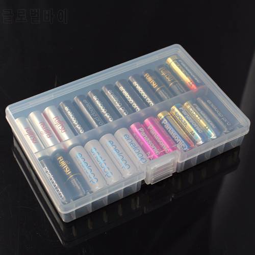 Super volume Transparent Plastic Battery Storage Box for placed 48pcs AA Battery Holder Container coverd finish kit box